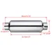 Universal Turbine Exhaust Muffler Resonator 304 Stainless Steel 2.5 Inch Inlet 2.5 Inch Outlet