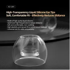 KZ LS01 Eartips Crystal-Clear Liquid Silicone Earplugs S/M/L Size 3 Pairs High Soft Comfort Eartips