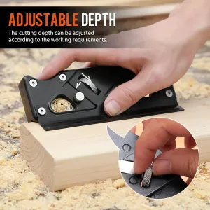 Chamfer Plane Woodworking Corner Edge Flattening Tool Adjustable Depth High Carbon Steel Blades Lightweight Design Portable Hand Planer for Quick Edge Trimming