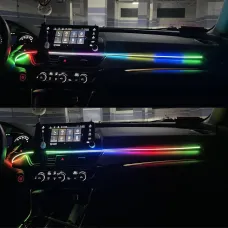 2 In 1 Symphony Car LED Phantom Atmosphere Light 110cm+35cm USB Plug With APP Control Ambient Interior Decorative Lamp