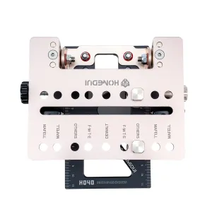 HONGDUI H040 BenchTop Quick Mount Hinge System Universal Aluminum Stainless Steel Compatible with Tracks Featuring T-Slot Precision Machined Quad Setup for Woodworking and Routing