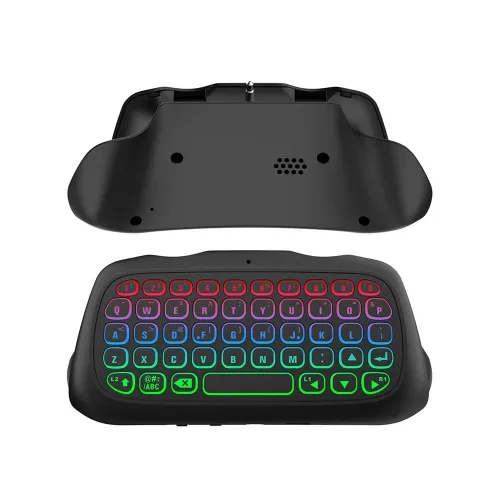 DOBE Wireless bluetooth Keyboard for PS5 Controller with Backlit Wireless Chatpad Built-in Microphone Headphone Jack Easy Installation TP5-35135