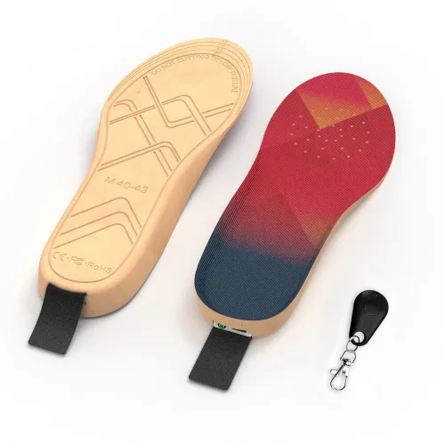 TENGOO Wireless Remote Control Heated Insoles Type-Charging 3 Heat Levels Winter Inner Soles for Motorcycle Cycling Skiing Hiking Supplies