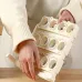 Multi-layer Foldable Anti-drop Egg Organizer Tray with Lid and Handle Egg Holder For Refrigerator-Stackable Egg Storage Container for 24 Eggs Refrigerator Door