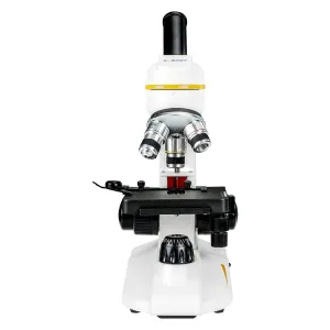 SM202 Monocular Microscope 40-2000X Magnification with Upgrade 25X Eyepiece Portable LED Light Design Include Mobile Phone Adapter and Mechanical Stage for Laboratory Bacteria and Fungi Study