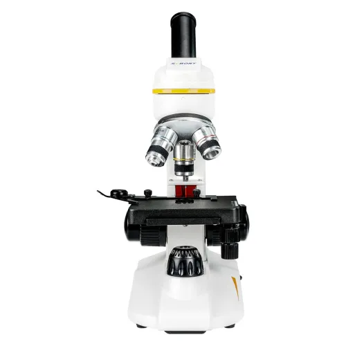 SM202 Monocular Microscope 40-2000X Magnification with Upgrade 25X Eyepiece Portable LED Light Design Include Mobile Phone Adapter and Mechanical Stage for Laboratory Bacteria and Fungi Study