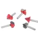 5PCS 6mm Shank Woodworking Router Bits Tungsten Carbide Cutter Rust Resistant Coating High Precision CNC Router Tool