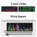 Dynamic LED Music Spectrum Clock Picking Lamp Voice Control Wire Control LED Music Spectrum Rhythm Display RGB Light Electronic Clock Voice Activated Car Audio Level Indicator VU Meter Atmosphere Lamp