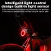 Bikight Solar Bike Taillight Light Sensor 3 Light Modes Waterproof Round Heart Shape Bicycle Rear Light for Night Cycling