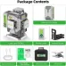 Huepar ZK04CG 4D 16 Lines Green Laser Level 4x360 Pulse Mode Self-Leveling 2mm/10m Accuracy Rechargeable 8000mAh Battery IP54 Type-C Remote Control Easy Alignment Construction Tool