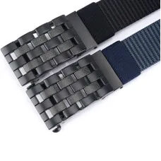 TUSHMens Tactical Belt Metal Automatic Buckle Hard Nylon Soft Real Nylon 125cm Military Casual Adjustable Belt