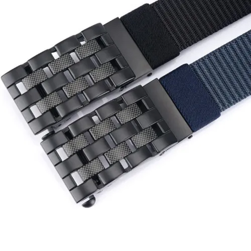 TUSHMens Tactical Belt Metal Automatic Buckle Hard Nylon Soft Real Nylon 125cm Military Casual Adjustable Belt