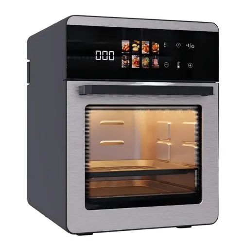 NovuLife 1800W Air Fryer Oven 16L Capacity with Touch Screen Viewing Window 8 Presets Oil-Free Cooking for Home Kitchen