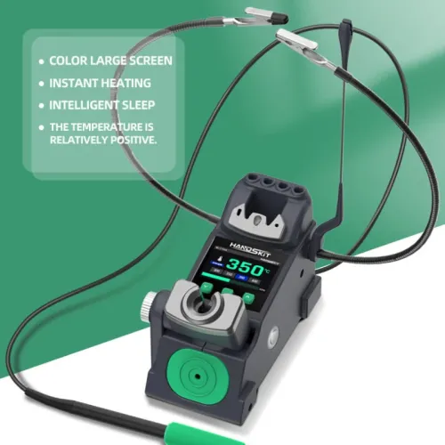 HANDSKIT S5 Portable Welding Station Rapid Heating Intelligent Sleep Function Adjustable Temperature 100-450 Compatible with 210 245 115 Handles Large Color Screen Compact Design