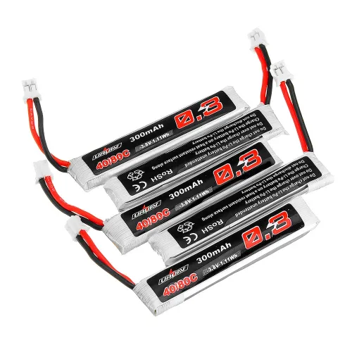 5Pcs URUAV 3.8V 300mAh 40/80C 1S HV 4.35V PH2.0 Lipo Battery for Happymodel Mobula6 Eachine TRASHCAN Snapper6 7 Mobula7