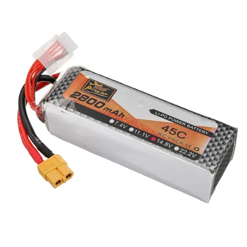 ZOP Power 14.8V 2800mAh 45C 4S LiPo Battery XT60 Plug for RC Drone