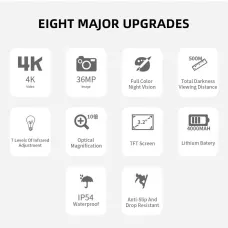 NV3280 Full-Color Night Vision Binoculars Digital Infrared Telescope with 10X Optical Zoom Large Screen Waterproof Outdoors Telescopes for Hunting