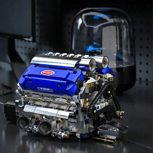 TUOMU T1112 Motor Driven MOC V8-TURBOCHARGED ENGINE Building Blocks Assembly Kit for Children Gift Brick Toys