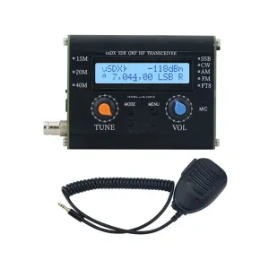 5W usDX SDR QRP Transceiver QCX-SSB to SSB 3-Band All Mode High Frequency Transceiver with Handheld Microphone