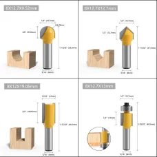 24pcs 8mm Shank Router Bit Set Woodworking Tools with Wooden Storage Case Professional Quality Clean Cuts