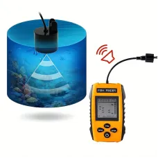 TL88Portable Fish Finder Real-time Sonar Sensor LCDisplay Water Depth Fish Location 200kHz Ultrasonic Underwater Fish Dectoter