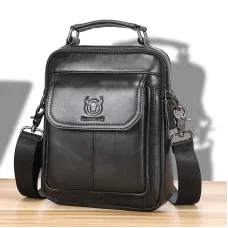 BULLCAPTAIN Classical Men's Genuine Leather Shoulder Bag Retro Business Casual Crossbody Bag Male Large Capacity Handbag Bag