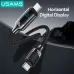 USAMS SJ742 100W Type-C to Type-C Digital Display Cable PD Fast Charging Data Transmission Thickened Copper Core Line 1.2M Long for iPhone 16 16 Pro 15 Pro Max for Samsung Galaxy Z Flip6 for Xiaomi MIX Fold4