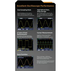 OWON HDS241/HDS271 Handheld Oscilloscope 40MHz/70MHz 250MSa/s 3-in-1 with Multimeter and Waveform Generator LCD Screen Portable Test Tool