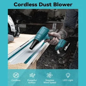 Cordless High-Speed Electric Air Blower 85,000 RPM Powered by 18V Battery for DIY Cleaning and Outdoor Use