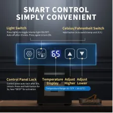 NEEDONE Electric Cigar Humidor 26L with Heating and Cooling Quiet Control System Thermostatic Cooler Cabinet for 200 Counts with Spanish Cedar Wood Shelves & Drawer with Hygrometer Gift for Men