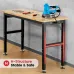 ENJOYWOOD 60 inch Worktable Workbench with Power Outlet 2000 lbs Load Capacity Garage Table Desk Adjustable Height Work Bench for Garage/Wood Shop/Office/Home