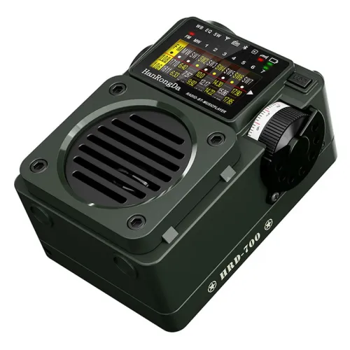 Hanrongda HRD-700 Radio Full Band MW/FM/SW/WB Radio Portable Multimedia Music Player 110 Stations Supports bluetooth TF Card Receiver Signal for Home Gatherings Outdoor Activities