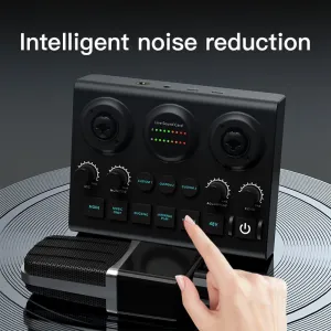 F10 Dual Microphone Sound Card Portable Karaoke Entertainment Universal Support All Microphones Instruments