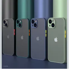 Black Armor Bumper Shockproof Silicone Hard Cover Phone Case for iPhone 16 16 Plus 16 Pro 16 Pro Max