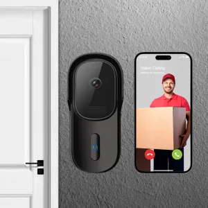 WF001S-801D 5MP Smart Camera Visual Doorbell PIR Motion Detection Two-way Audio IP65 Waterproof Tuya APP Voice Control with Alexa Google Assistant