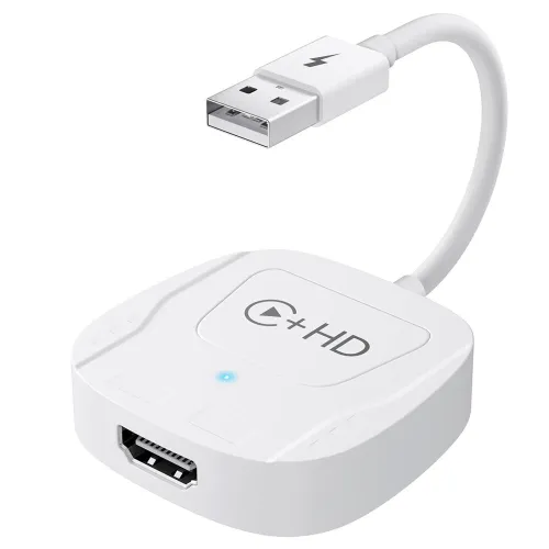 Wireless Carplay with HD Multimedia Adapter with USB Dongle Converter Supports Fire/Google TV Sticks and Multimedia Devices Mirroring Compatible with Various DispIayPort-Enabled Devices