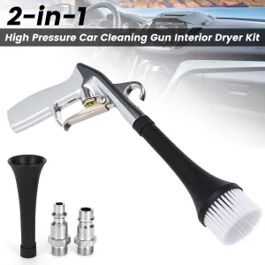 High Pressure Blower Interior Cleaner Car Cleaning Machine Interior Dryer Car Detailing Kit Interior Cleaner 360 Degree Swivel Air Blow Machine with Tapered Nozzle Detail Brush for Efficient Cleaning