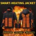 TENGOO HJ-15 Uniex Heated Jacket - 15 Heating Zones, USB Charging, Smart Thermal Warm Jacket, Motorcycle Heated Hooded Coat Outdoor Sportswear
