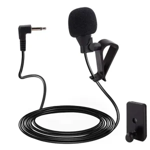 Car Audio Microphone 3 Meters 2.5mm Jack Plug External Microphone Dual Mounting Options for Car Radio Receiver
