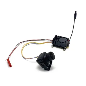 FPV AIO System 5.8G 48CH 2W VTX 1000TVL 2.5mm FPV Camera Built-in Mic MMCX Antenna VTX Cooling Fan 2-4S Compatible for RC FPV Racing Drone Enthusiasts