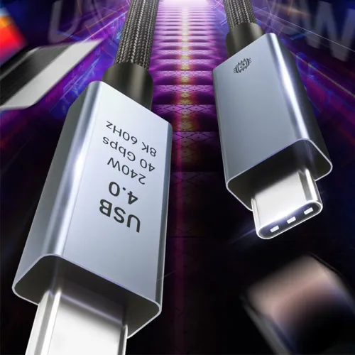 5A PD240W Type-C to Type-C USB4 Cable Compatible with Thunderbolt3 Support 8K@60Hz 40Gbps High Speed 0.5M/1M Long for Tablet Laptop TV Monitor
