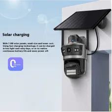 ICSEE Solar 2MP+2MP HD Dual Lens Security Camera 24/7 Recording 4G Wireless  Surveillance 10000mAh Battery IP65 Waterproof Two-way Voice Camera