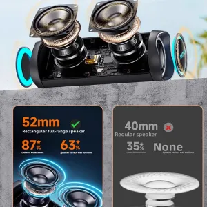 H7 Wireless bluetooth Speaker Portable Speaker 30W Power Output Double Drivers RGB Lighting 48H Playback TWS Hands-free Calls Support USB SD Card Playback IPX7 Waterproof Outdoors Subwoofer Speakers