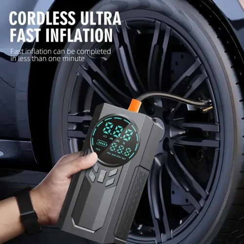 3 In 1 Portable 12V Car Jump Starter Power Bank Air Compressor Cordless Electric Car Air Pump With Emergency Start Power Supply