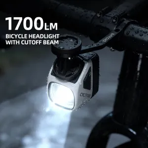 CYCLAM1700LM Wireless Remote Control Hanging Bike Headlight Waterproof Type-Charging Aluminum Alloy Bicycle Front Light for MTB Night Riding Safety