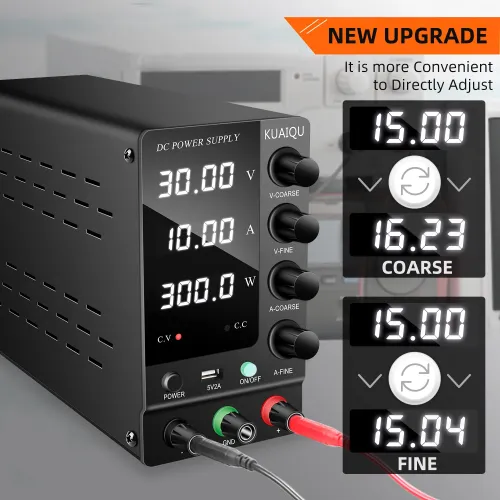 KUAIQU SPS-C Series Adjustable Voltage Power Supply Precision Control from 0-120V Voltage and 0-10A Current Superior Load Stability Detailed Digital Display Compact Design Ideal for Electronics Testing and Servicing