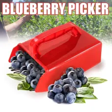 Portable Berry Picker Tool Metal Plastic Combined Fruit Harvester Efficient Handle Design Comb Separator for Blueberries Blackberries Currants Wild Fruits Garden Farm Greenhouse