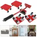 Furniture Lifter Mover Set with Universal Wheel Heavy Duty 400kg Capacity Red Compact Roller Bar Hand Tools for Easy Efficient Moving