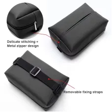 Car Tissue Box Holder PU Leather Car Center Console Armrest Napkin Box Sun Visor Back Seat Tissue Box With Fixed Strap