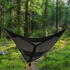 Xmund Portable Triangle Hammock with Storage Bag Outdoor Hanging Bed Anti-Rollover Camping Triangle Bed Double Park Camping Equipment